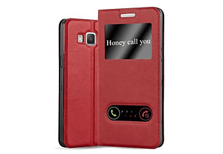 carcasa de móvil Funda libro para Móvil - Carcasa protección resistente de estilo libro;CADORABO, Samsung, Galaxy A3 2015, rojo azrafán