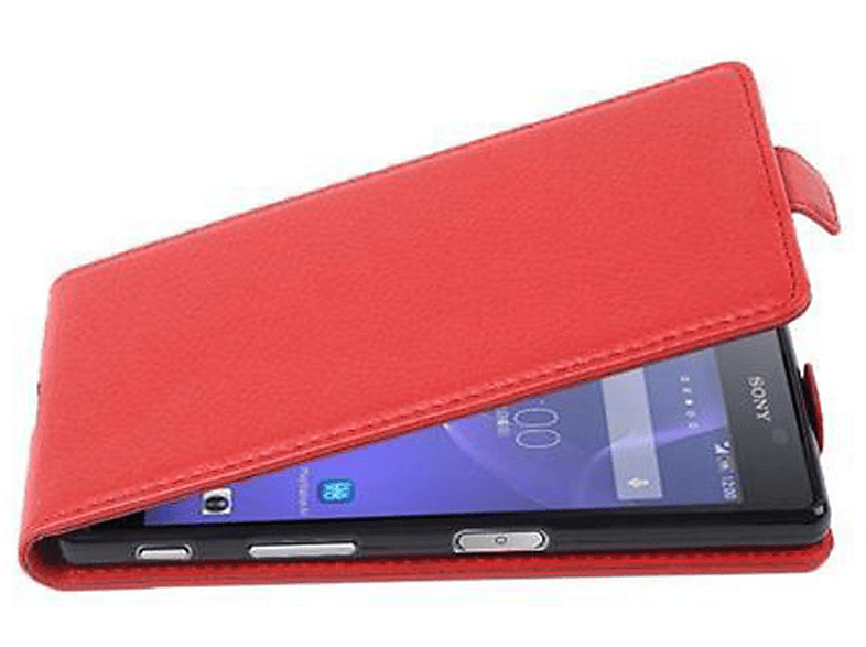 CADORABO Schutzhülle im Flip Style, Flip Cover, Sony, Xperia X, INFERNO ROT | Flipcover