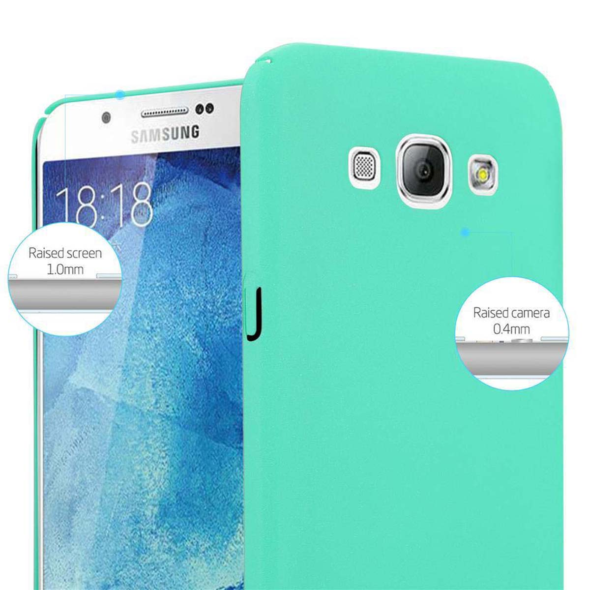 CADORABO Hülle im Hard Frosty A8 GRÜN Case Samsung, Style, Backcover, Galaxy 2015, FROSTY