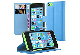carcasa de móvil  - Funda libro para Móvil - Carcasa protección resistente de estilo libro CADORABO, Apple, iPhone 5C, azul pastel