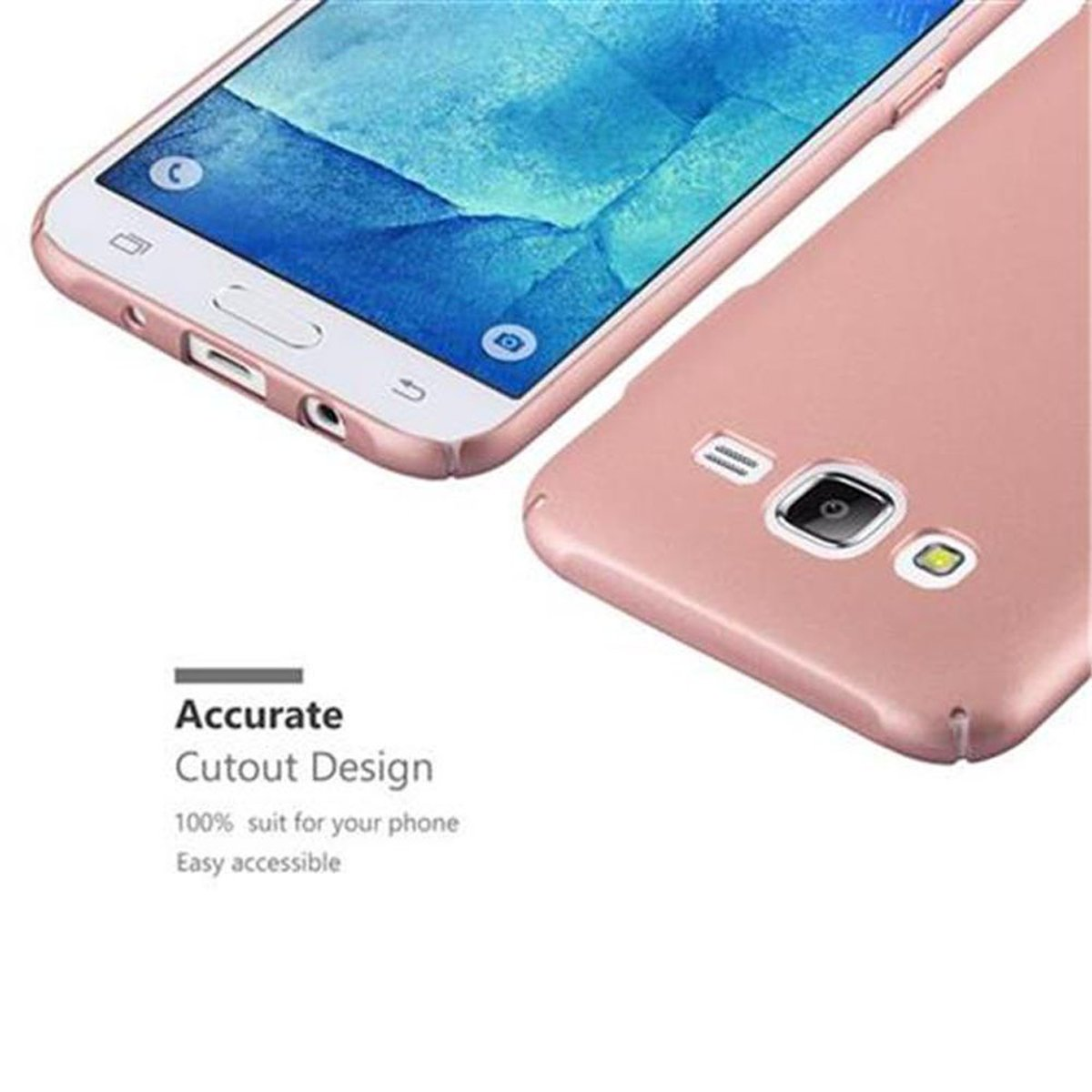 CADORABO Hülle im 2015, ROSÉ Matt J5 Hard GOLD Case Metall Samsung, Style, METALL Galaxy Backcover