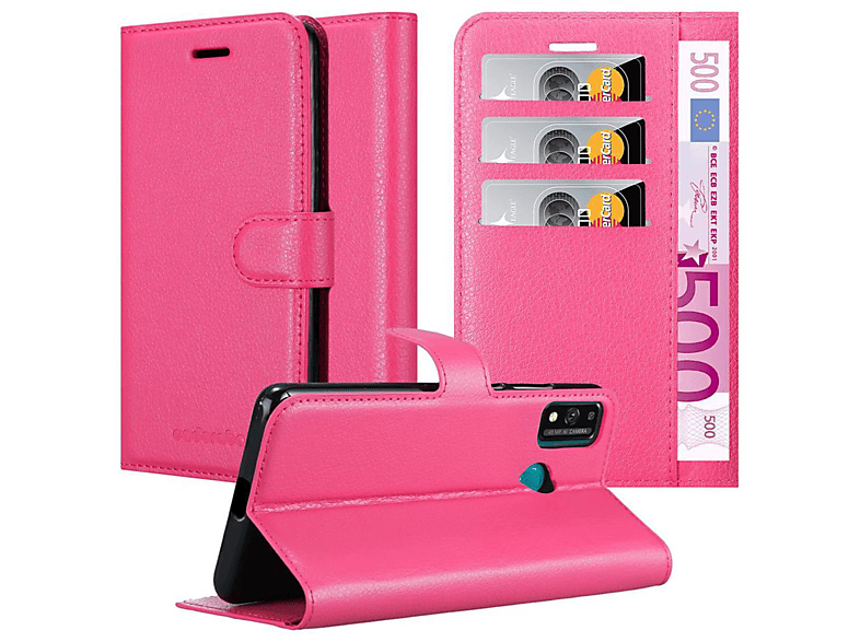 CADORABO Book Hülle Standfunktion, Bookcover, Honor, 9X LITE, CHERRY PINK