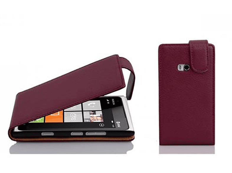 CADORABO Schutzhülle Style, LILA 900, im Flip Lumia Cover, Flip Nokia, BORDEAUX