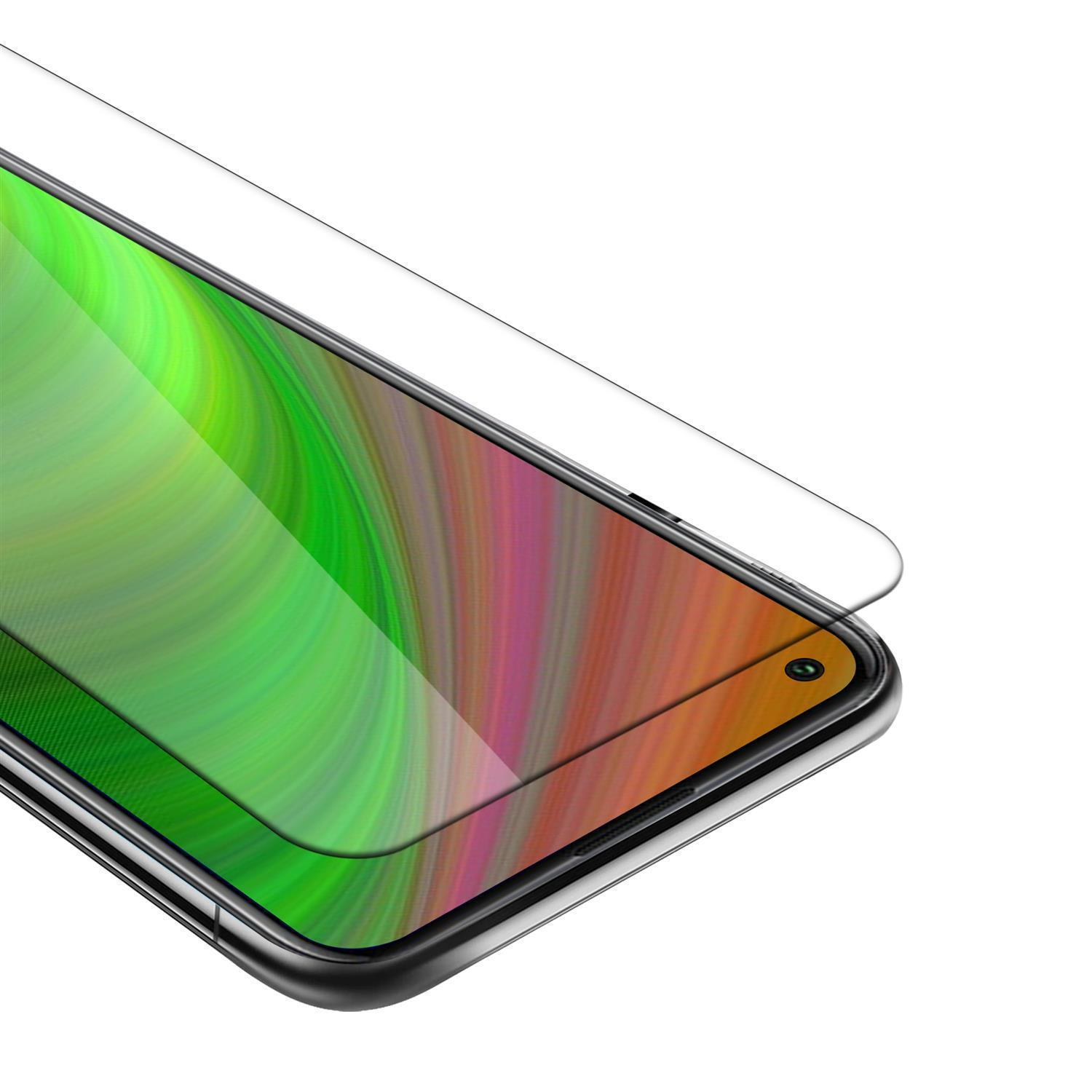 Uno schermo del telefono con una protezione applicata. La protezione è trasparente.