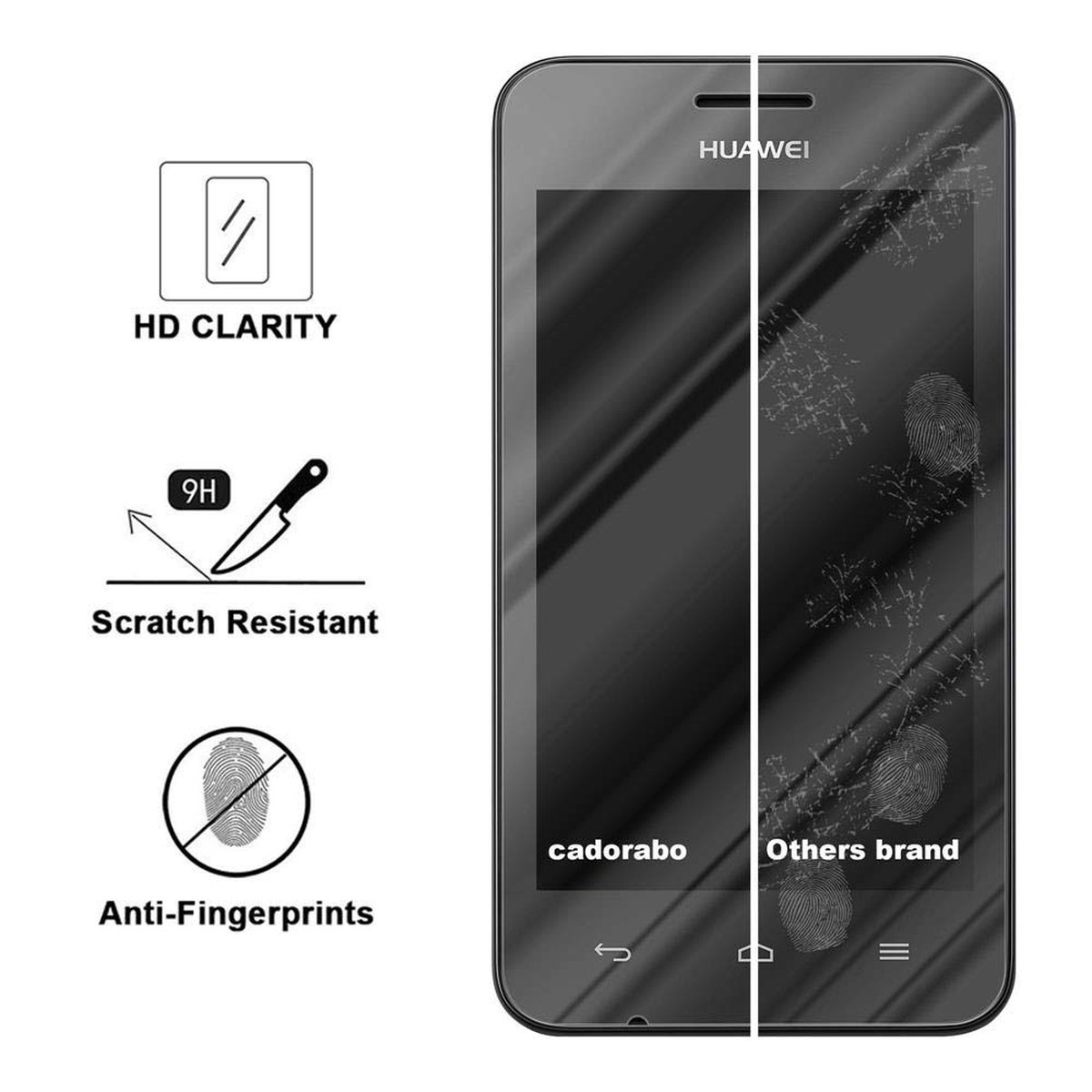 CADORABO Schutzglas Tempered / Y330 Y360) / / Y331 Y3C Glas Y3 / Schutzfolie(für Huawei