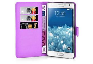 carcasa de móvil  - Funda libro para Móvil - Carcasa protección resistente de estilo libro CADORABO, Samsung, Galaxy NOTE EDGE, violeta de manganeso