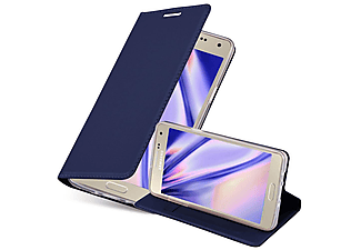 carcasa de móvil Funda libro para Móvil - Carcasa protección resistente de estilo libro;CADORABO, Samsung, Galaxy A3 2015, classy azul oscuro