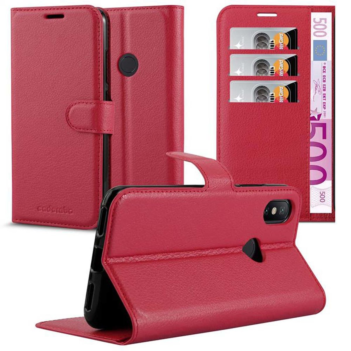 Xiaomi, 6X, / Standfunktion, Hülle CADORABO Bookcover, ROT KARMIN Book Mi Mi A2