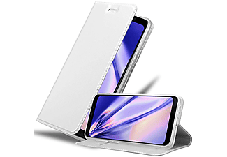carcasa de móvil  - Funda libro para Móvil - Carcasa protección resistente de estilo libro CADORABO, Samsung, Galaxy A8 2018, classy plateado