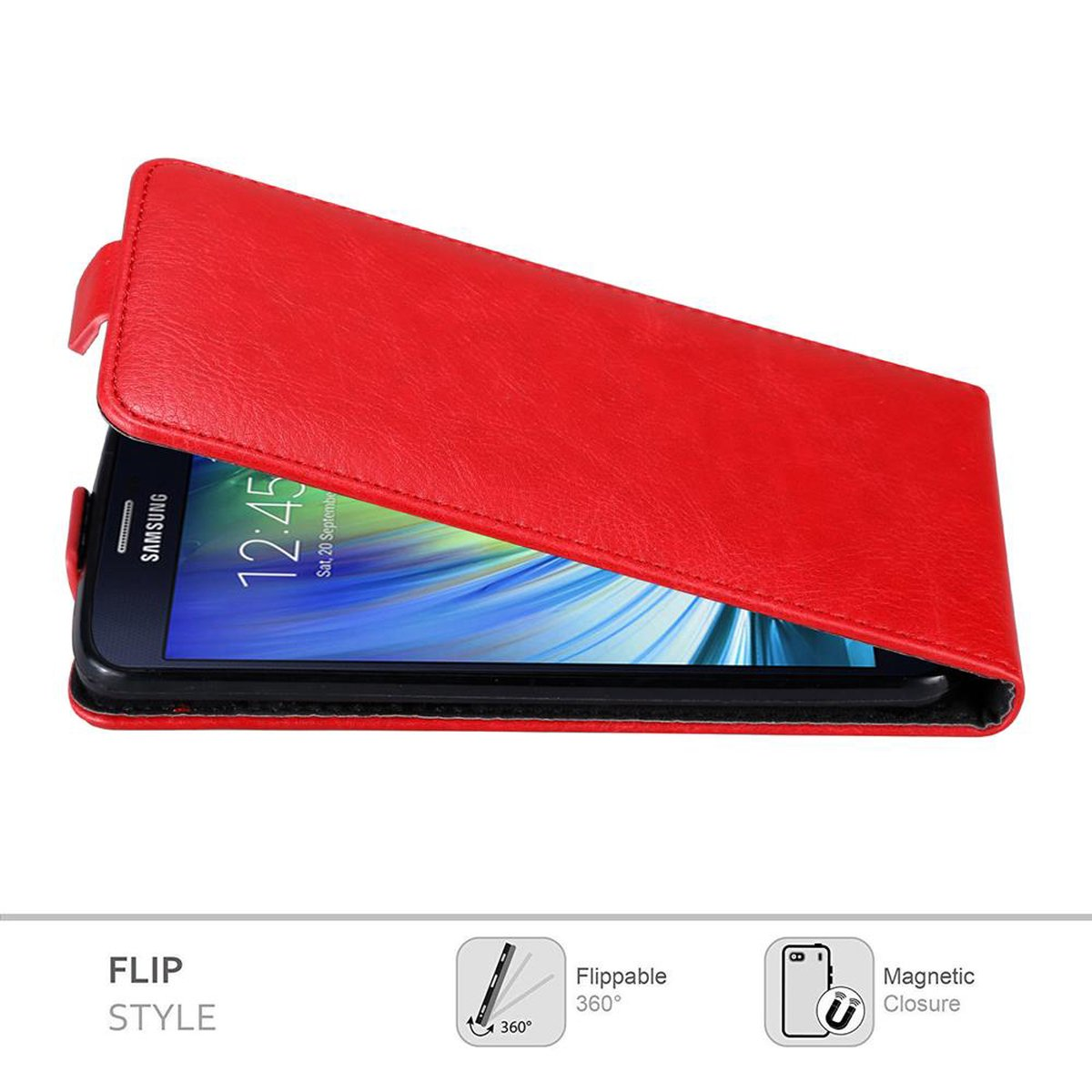 APFEL A8 CADORABO Flip ROT Hülle im Samsung, 2015, Style, Flip Galaxy Cover,