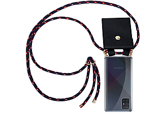 carcasa de móvil  - Funda flexible para móvil - Carcasa de TPU Silicona ultrafina CADORABO, Samsung, Galaxy A51, azul rojo blanco punto
