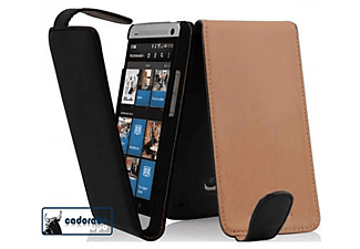 CADORABO Flip Hülle Glatt, Flip Cover, HTC, ONE MINI M4, KAVIAR SCHWARZ