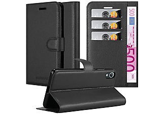 carcasa de móvil  - Funda libro para Móvil - Carcasa protección resistente de estilo libro CADORABO, HTC, Desire 626G, negro fantasma