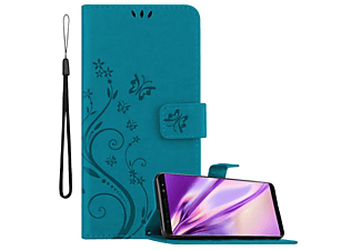 carcasa de móvil Funda libro para Móvil - Carcasa protección resistente de estilo libro;CADORABO, Samsung, Galaxy NOTE 8, azul floral