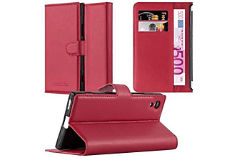 carcasa de móvil Funda libro para Móvil - Carcasa protección resistente de estilo libro;CADORABO, Sony, Xperia XA1 ULTRA, rojo carmín