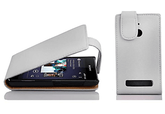 carcasa de móvil Funda flip cover para Móvil - Carcasa protección resistente de estilo Flip;CADORABO, Sony, Xperia E1, blanco magnesio