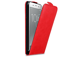 carcasa de móvil Funda flip cover para Móvil - Carcasa protección resistente de estilo Flip;CADORABO, Sony, Xperia XZ Premium, rojo manzana