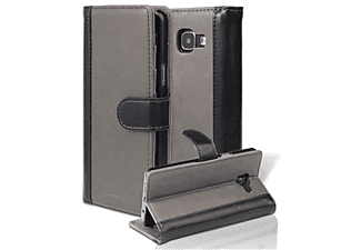 carcasa de móvil Funda libro para Móvil - Carcasa protección resistente de estilo libro;CADORABO, Samsung, Galaxy A5 2016 -6, gris negro