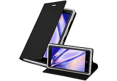 carcasa de móvil - CADORABO Funda libro para Móvil - Carcasa protección resistente de estilo libro, Compatible con Nokia Lumia 830, classy negro