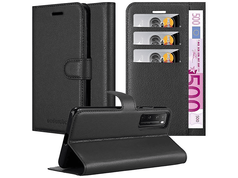 NOVA 5G, Standfunktion, Hülle Huawei, CADORABO 7 PHANTOM PRO Book Bookcover, SCHWARZ