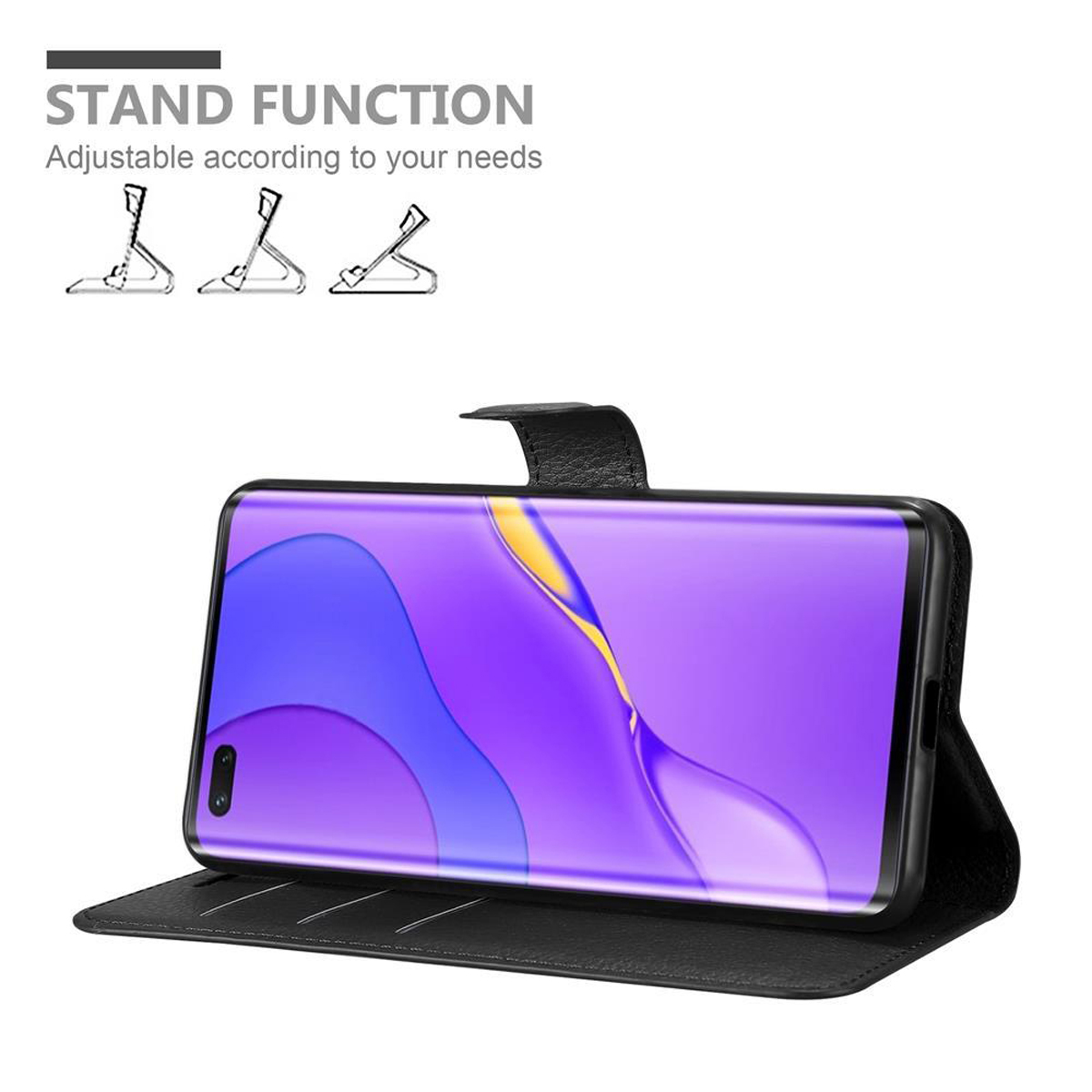 NOVA 5G, Standfunktion, Hülle Huawei, CADORABO 7 PHANTOM PRO Book Bookcover, SCHWARZ