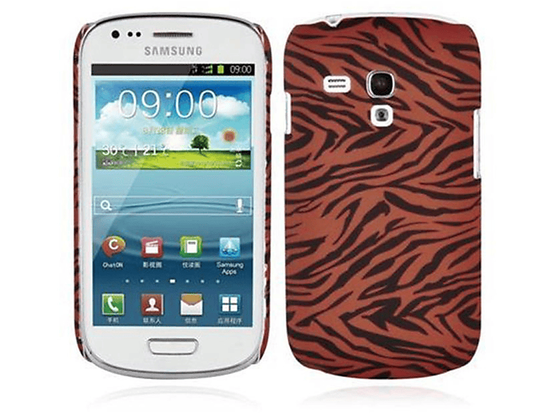 MINI, Galaxy trendigen Schutzhülle Samsung, TIGER im Design, CADORABO Backcover, Case Hard S3 BROWN Hülle