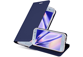 carcasa de móvil Funda libro para Móvil - Carcasa protección resistente de estilo libro;CADORABO, Samsung, Galaxy A3 2017, classy azul oscuro