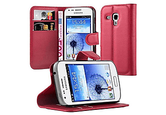 carcasa de móvil Funda libro para Móvil - Carcasa protección resistente de estilo libro;CADORABO, Samsung, Galaxy TREND DUOS, rojo carmín