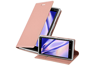 carcasa de móvil Funda libro para Móvil - Carcasa protección resistente de estilo libro;CADORABO, Nokia, Lumia 830, classy oro rosa