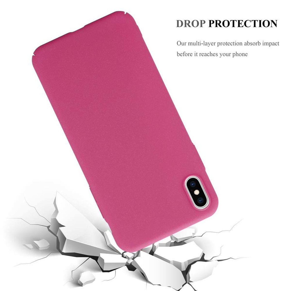 XS FROSTY Backcover, Style, Case MAX, PINK Frosty CADORABO Hülle iPhone Apple, im Hard