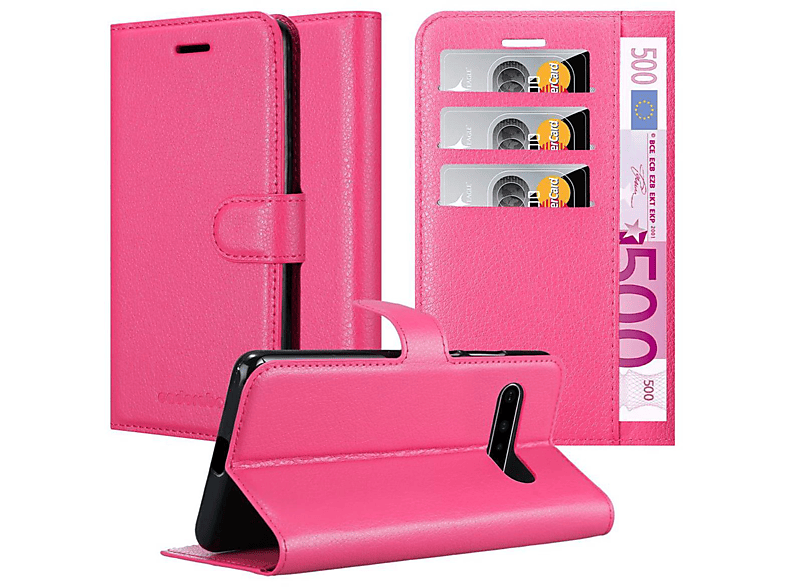 CADORABO Book Hülle Bookcover, V60 ThinQ, CHERRY PINK LG, Standfunktion