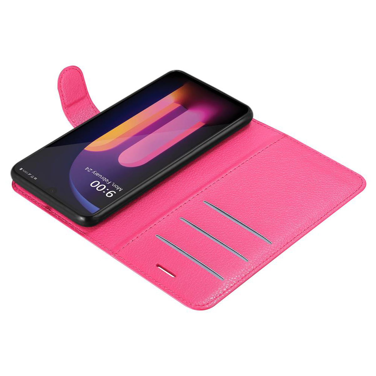 CADORABO LG, Hülle PINK Bookcover, V60 ThinQ, Standfunktion, Book CHERRY