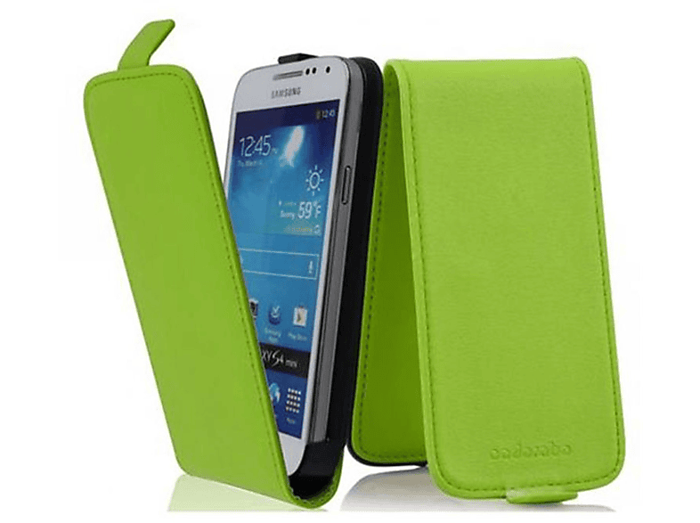 Samsung, Handyhülle Flip S4 Style, CADORABO GIFT im Galaxy Cover, GRÜN Flip MINI,