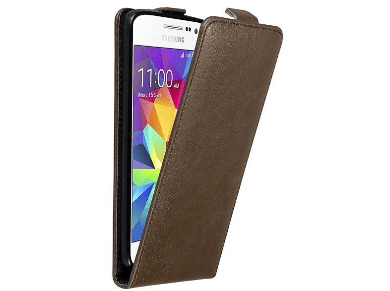 CADORABO Hülle im Flip Style, Flip Cover, Samsung, Galaxy GRAND PRIME, KAFFEE BRAUN