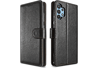 carcasa de móvil  - Funda libro para Móvil - Carcasa protección resistente de estilo libro CADORABO, Samsung, Galaxy A32 5G, negro óxido