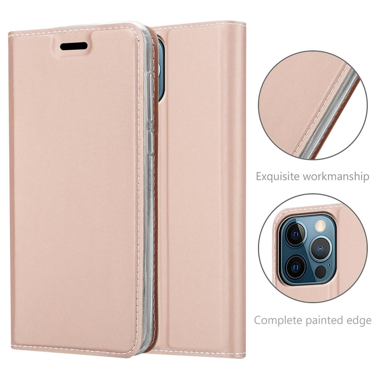 Classy / Book ROSÉ Style, Handyhülle GOLD Apple, CADORABO Bookcover, 12 CLASSY iPhone 12 PRO,