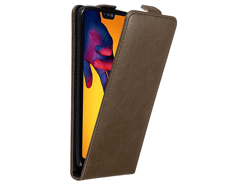 CADORABO Hülle im Flip Style, Flip Cover, Huawei, P20 LITE 2018 / NOVA 3E, KAFFEE BRAUN | Tablet Flip Cover