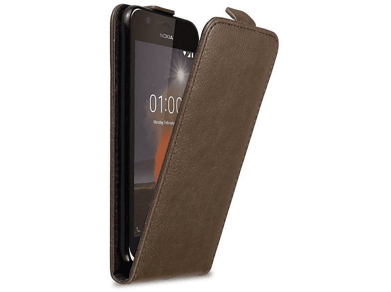 Hülle Flip Cover, Style, 1 KAFFEE Flip CADORABO im 2018, Nokia, BRAUN