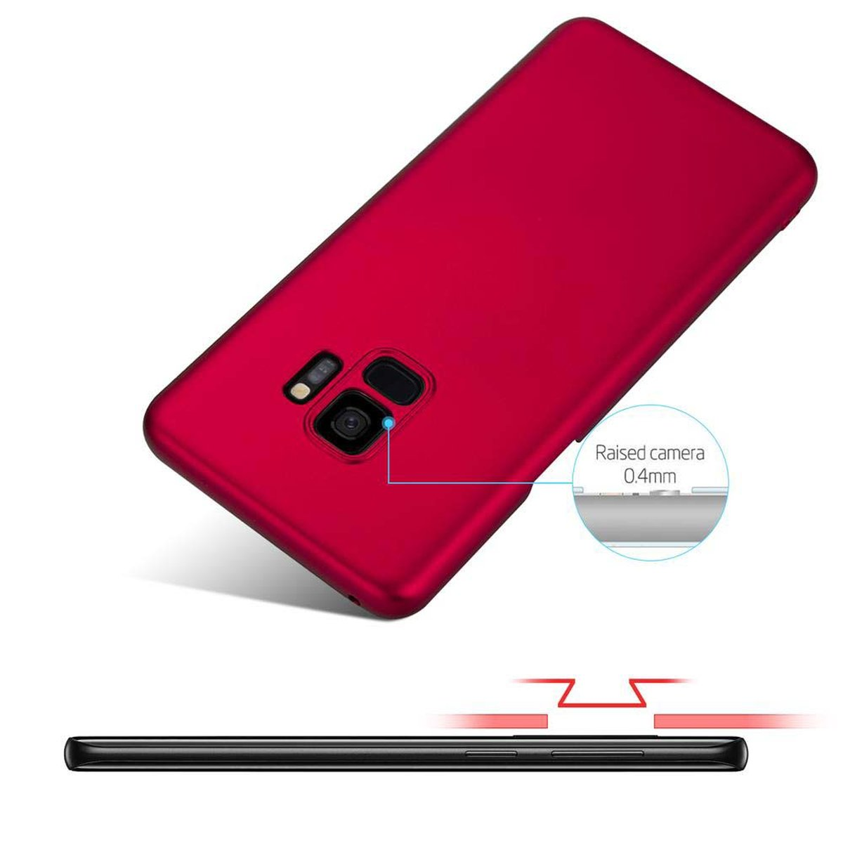 Style, Samsung, Hülle METALL Matt Backcover, Case Galaxy Hard S9, Metall im ROT CADORABO