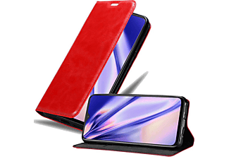 carcasa de móvil  - Funda libro para Móvil - Carcasa protección resistente de estilo libro CADORABO, OnePlus, 6T, rojo manzana