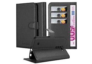 carcasa de móvil Funda libro para Móvil - Carcasa protección resistente de estilo libro;CADORABO, LG, K10 2016, negro fantasma