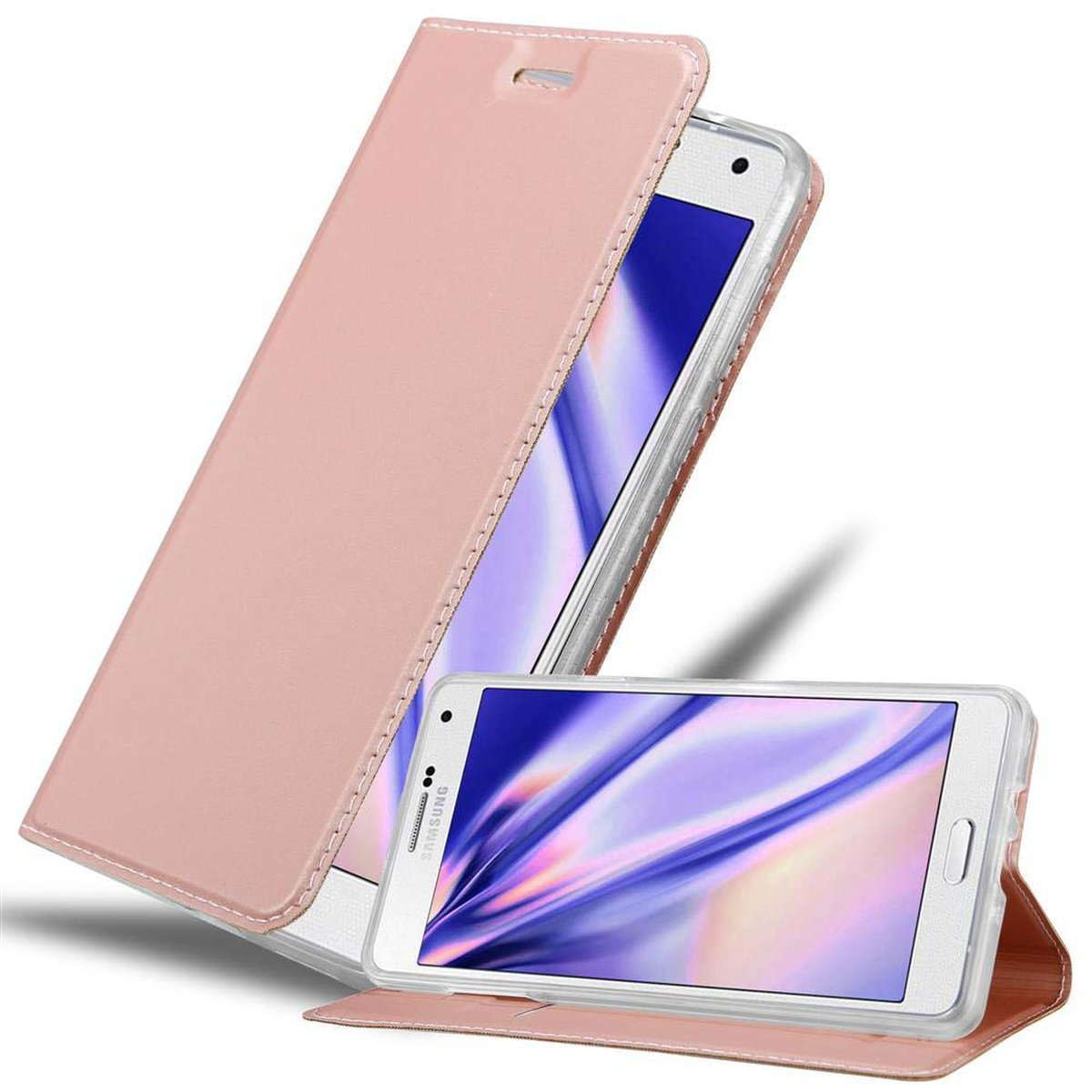 Samsung, Handyhülle Bookcover, Style, GOLD Book A7 Galaxy CADORABO 2015, CLASSY ROSÉ Classy