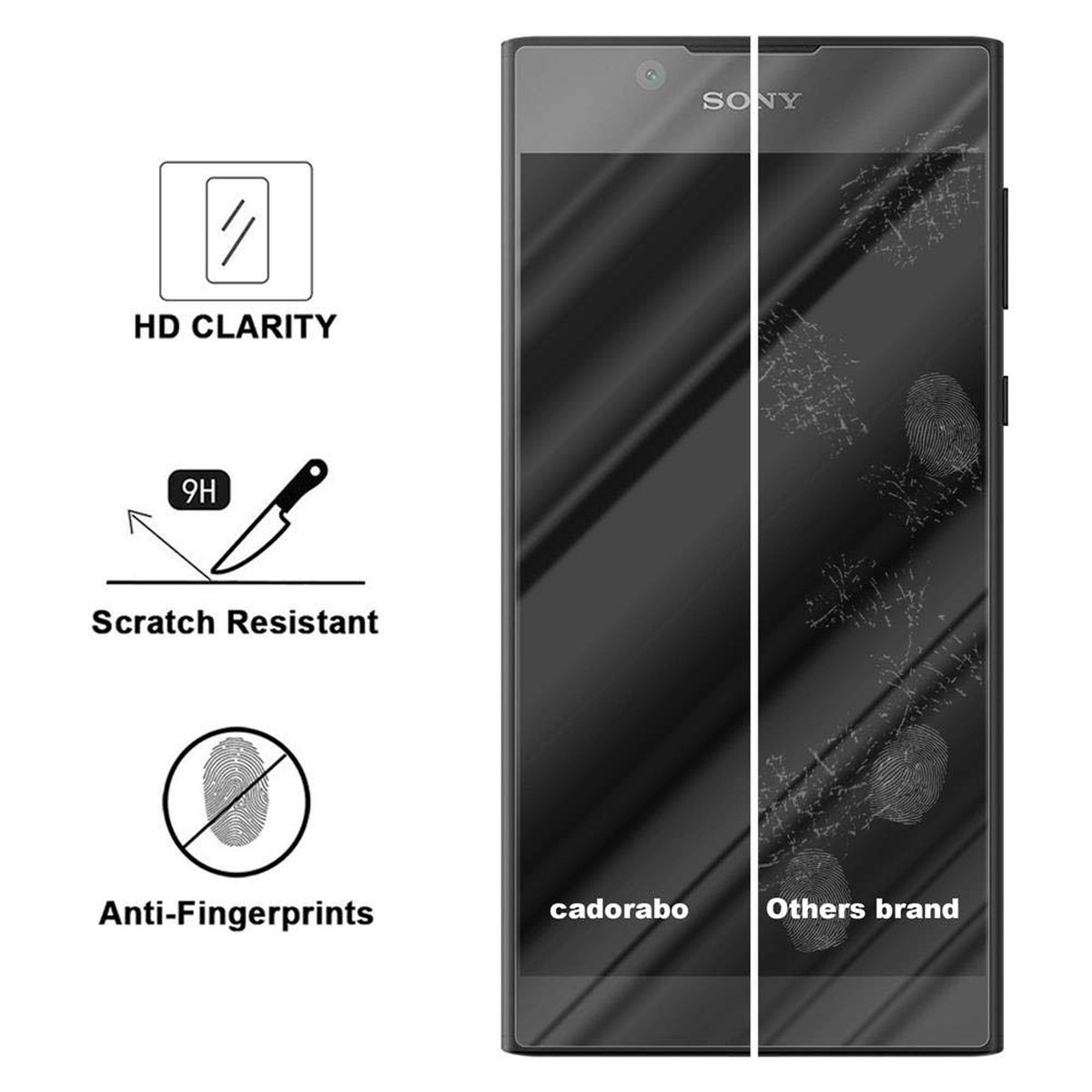 L1) Schutzfolie(für Xperia Sony Glas Schutzglas Tempered CADORABO