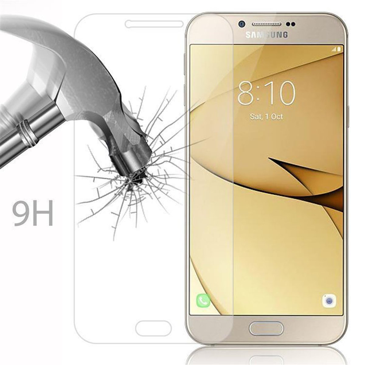 CADORABO Schutzglas Tempered Glas A8 2016) Samsung Schutzfolie(für Galaxy