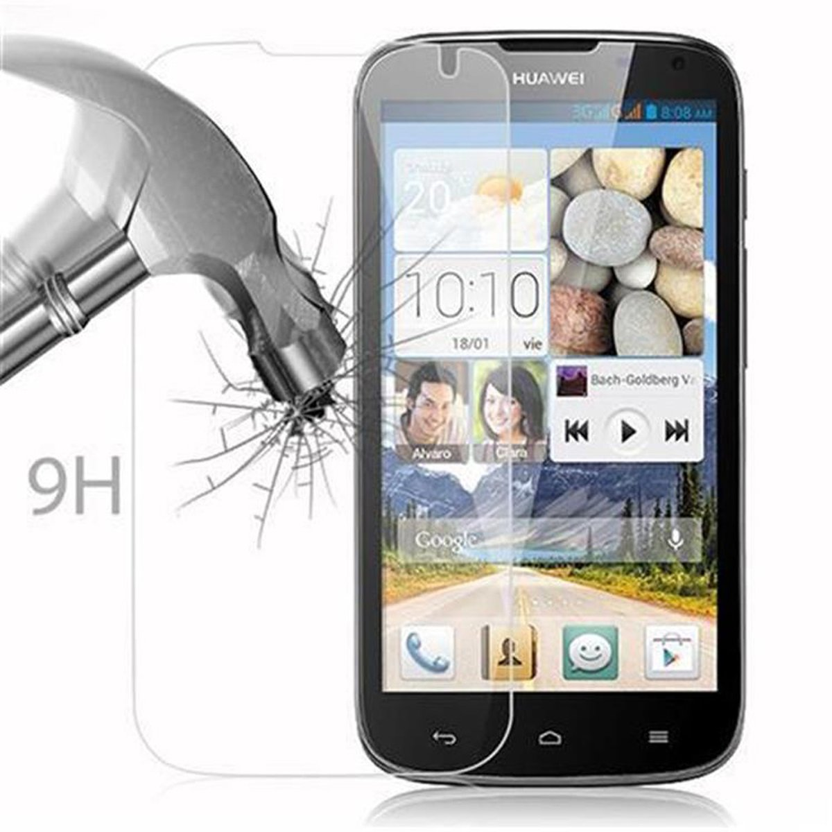 Glas Schutzfolie(für Schutzglas ASCEND Huawei CADORABO Tempered G610)