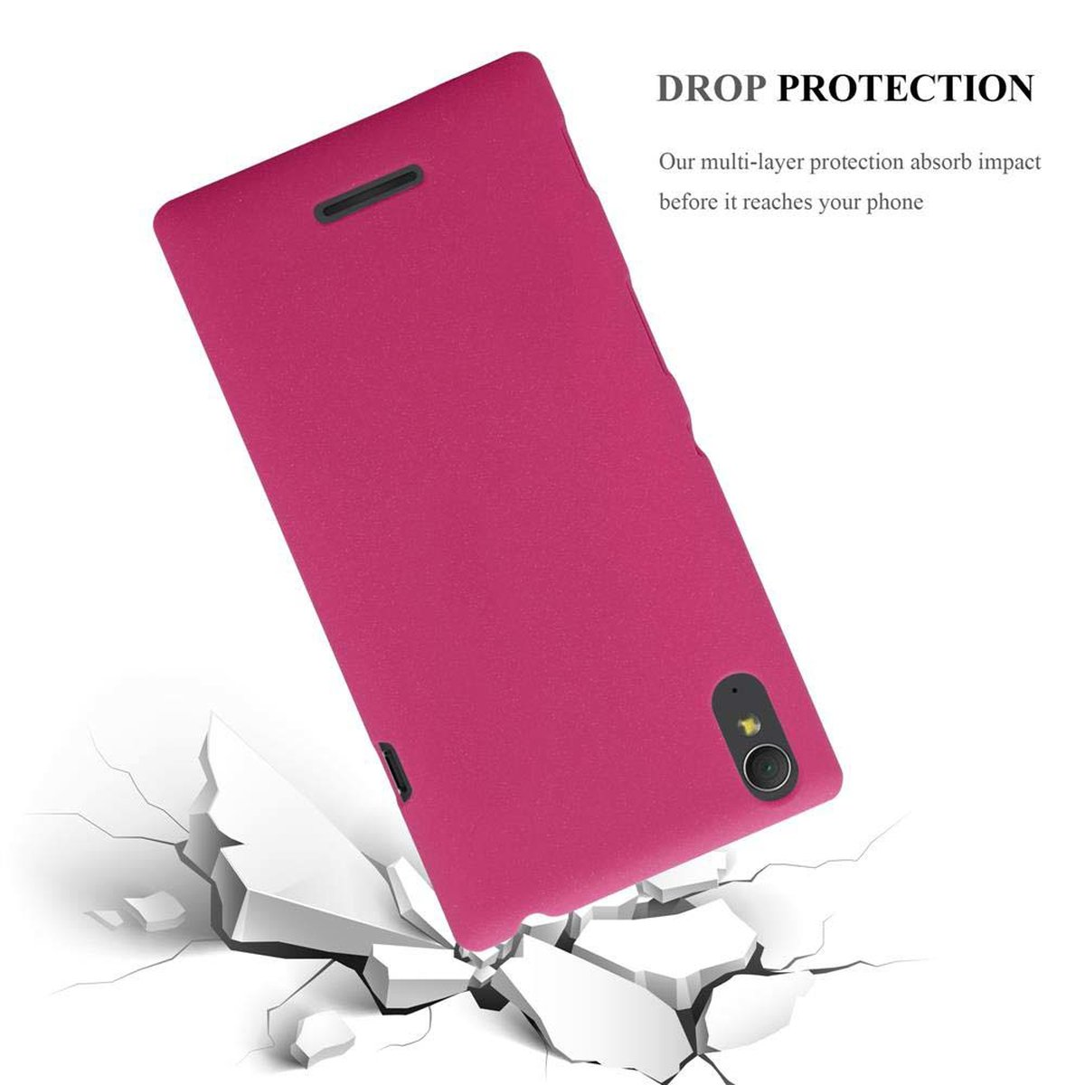 Sony, Case FROSTY Frosty Hard im Style, PINK Hülle Xperia T3, Backcover, CADORABO