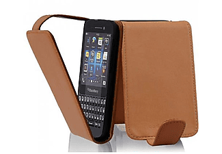 carcasa de móvil Funda flip cover para Móvil - Carcasa protección resistente de estilo Flip;CADORABO, Blackberry, Q5, 80 cognac