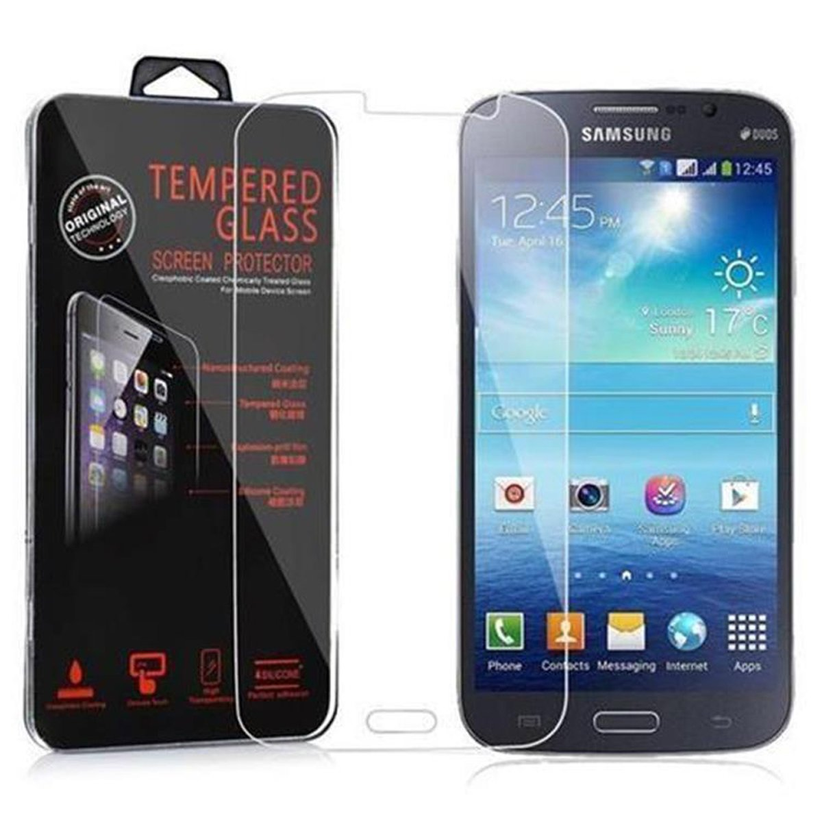 Galaxy MEGA CADORABO Schutzfolie(für Schutzglas Samsung Glas Tempered 5.8)