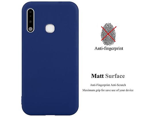 Funda - CADORABO Funda de silicona estilo Candy, Compatible con Samsung Galaxy A70e, CANDY AZUL OSCURO