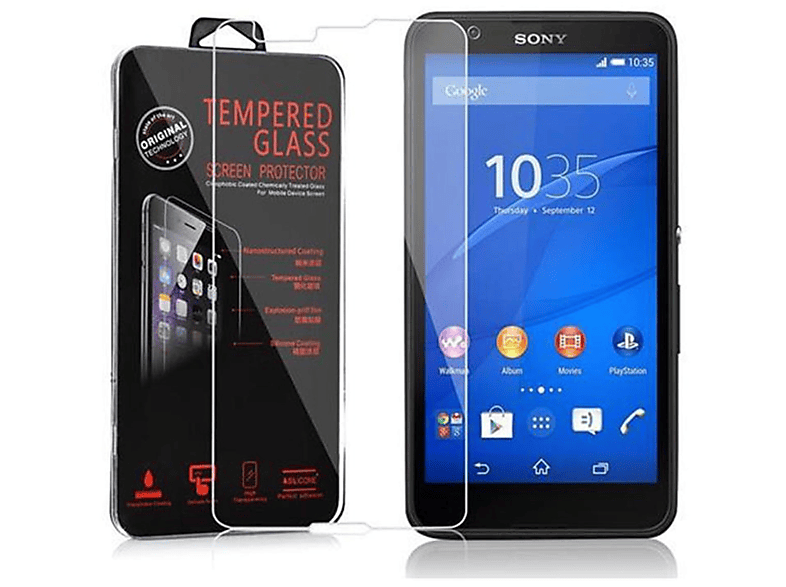 CADORABO Schutzglas Tempered E4G) Xperia Schutzfolie(für Glas Sony